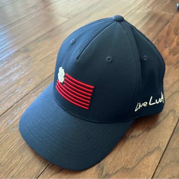 NWOT Black Clover Live Lucky Navy Adjustable Hat Cap American Flag - Picture 2 of 7